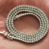 Sterling silver tennis necklace with round stone row