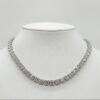 Tennis necklace with 4 prong CZ diamond settings
