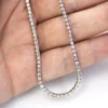 Gold-plated sterling silver tennis necklace with 4-prong round stone settings