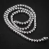 Sterling silver tennis necklace with thick gold plating and round stones