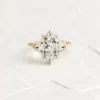 925 Sterling Silver 5ct. Princess Cut  Diamond Engagement Ring