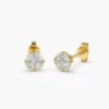 Diamond stud earrings in 925 sterling silver with illusion setting