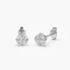 Stud earrings featuring premium CZ diamonds and illusion setting