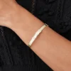 5MM wide bangle in 925 Sterling Silver with gold plating