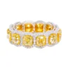 925 Sterling Silver 6.84 Carat | Fancy Yellow and Diamond Eternity Band | Wedding Ring