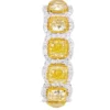925 Sterling Silver 6.84 Carat | Fancy Yellow and Diamond Eternity Band | Wedding Ring - Image 2