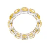 925 Sterling Silver 6.84 Carat | Fancy Yellow and Diamond Eternity Band | Wedding Ring - Image 4