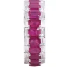 925 Sterling Silver 6.85 Carat Ruby and Diamond Eternity Band Ring - Image 2