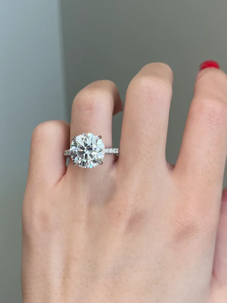 925 Sterling Silver 6 Carat Brilliant Round Engagement Ring