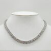 Tennis necklace with 4 prong settings and bright CZ diamonds