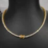 24-inch tennis necklace with thick gold plating over sterling silver