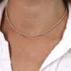 Classic tennis necklace with round stones and 4-prong settings