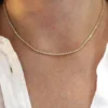 Sterling silver tennis necklace with diamond-like CZ stones