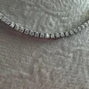 Classic tennis necklace in 925 sterling silver with thick gold plating
