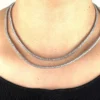 Round 6.20mm stone tennis necklace with continuous sparkle