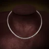 Tennis necklace with 6.35mm round CZ stones