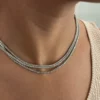 Classic tennis necklace with continuous round stones