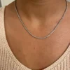 Thick gold-plated tennis necklace with clean, even sparkle