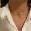 Sterling silver tennis necklace with premium CZ diamond stones