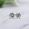 925 sterling silver earrings with 3-prong martini pushback style
