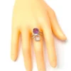 Dual stone ring with graceful bypass-style setting