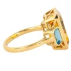 925 Sterling Silver 7.79 Carat Blue & Yellow Topaz "Three Stone" Ring - Image 3