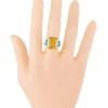 925 Sterling Silver 7.79 Carat Blue & Yellow Topaz "Three Stone" Ring - Image 5