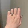 925 sterling silver ring featuring a 7-carat oval CZ stone