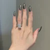 Engagement ring featuring a 7 carat CZ diamond in prong setting