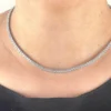 Statement tennis necklace with 70.2ctw round stones