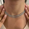 Long tennis necklace with uninterrupted 30-inch length and round stones