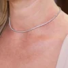 Classic 30-inch tennis necklace with round stones