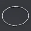 925 sterling silver tennis necklace with 4-prong settings