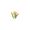 Brooch pendant combining a leaf design with premium CZ emerald