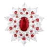 925 Sterling Silver 8.95 Carat Ruby and Diamond Cocktail Modulation Ring