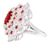 925 Sterling Silver 8.95 Carat Ruby and Diamond Cocktail Modulation Ring - Image 2