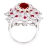 925 Sterling Silver 8.95 Carat Ruby and Diamond Cocktail Modulation Ring - Image 3