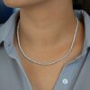 Sterling silver necklace with thick gold plating and refined sparkle