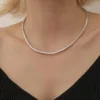 Classic tennis necklace with round stones and 4 prong setting
