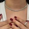 Tennis necklace featuring premium CZ diamond stones in 4 prongs