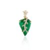 Sterling silver brooch pendant with carved leaf design