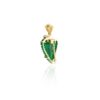 Emerald brooch pendant with diamond accents and balanced shape