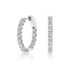 925 Sterling Silver 925 Sterling Silver Diamond 15mm Huggies Earrings