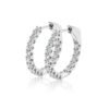 925 Sterling Silver 925 Sterling Silver Diamond 15mm Huggies Earrings - Image 3