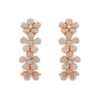 Floral sterling silver earrings with pavé CZ diamond accents