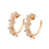 Sterling silver floral diamond earrings with 1.79 carats total