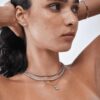 Classic tennis necklace with round stones and 4-prong settings