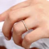 Gold-plated sterling silver ring with alternating baguette and round stones