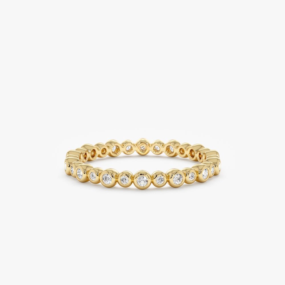 925 Sterling Silver Alternating Diamond Eternity Band
