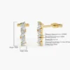 925 Sterling Silver Alternating Marquise and Round Diamond Studs - Image 7